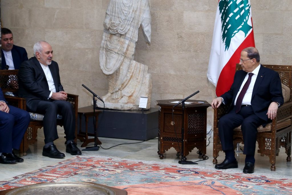 ظريف ملتقيا رئيس جمهورية لبنان.jpg