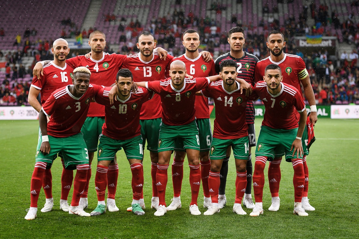 منتخب المغرب لكرة القدم في مباراة ودية مع منتخب أوكرانيا على ملعب استاد جينيف. 31 مايو (أيار) 2018. (أ. ف.ب.)