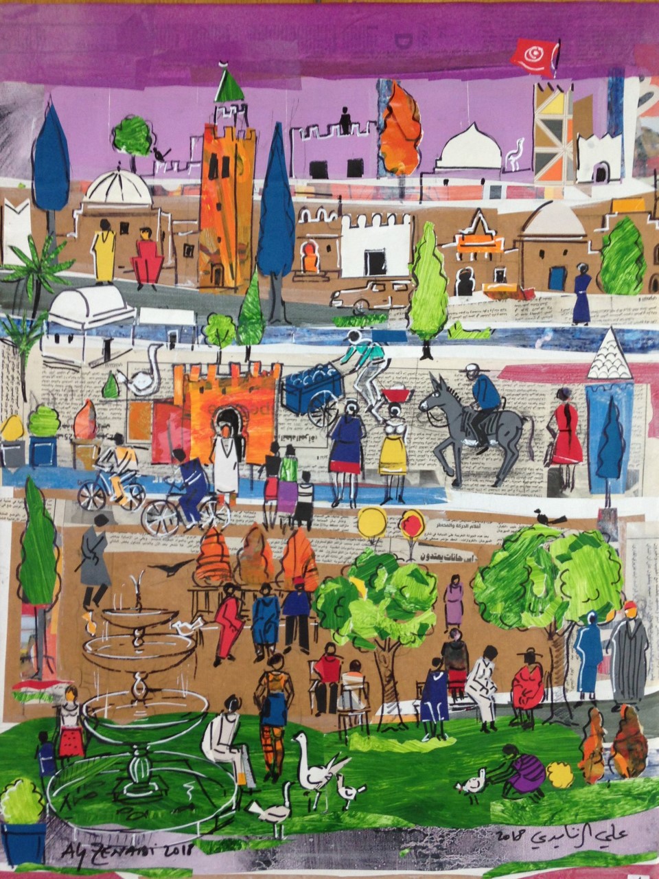 لوحات علي الزنايدي تعكس الحياة اليومية للشارع التونسي  اندبندنت عربية