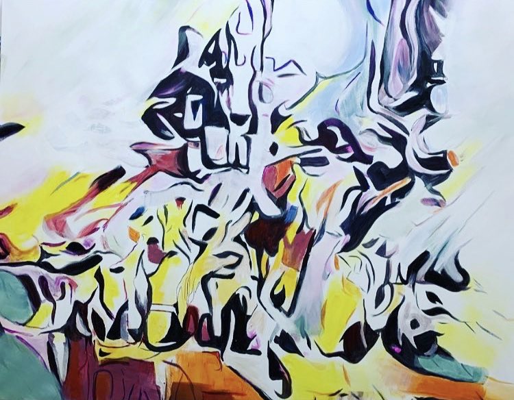 لوحة "المساكن غارقة تحت الماء". (اندبندنت عربية)