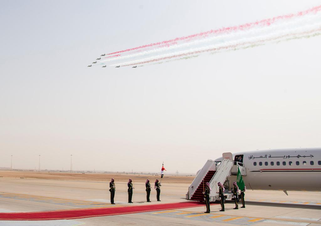 استقبال رئيس الوزراء العراقي مصطفى الكاظمي في الرياض (واس)