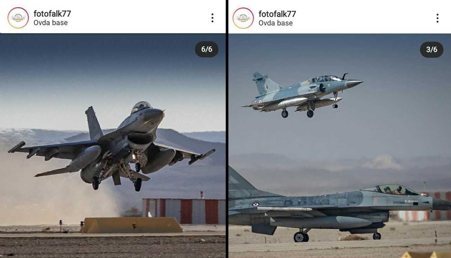 لقطات من حساب المصور الألماني على انستغرام تظهر مقاتلة أردنية في إسرائيل (حساب فالك بارولد) على انستغرام.