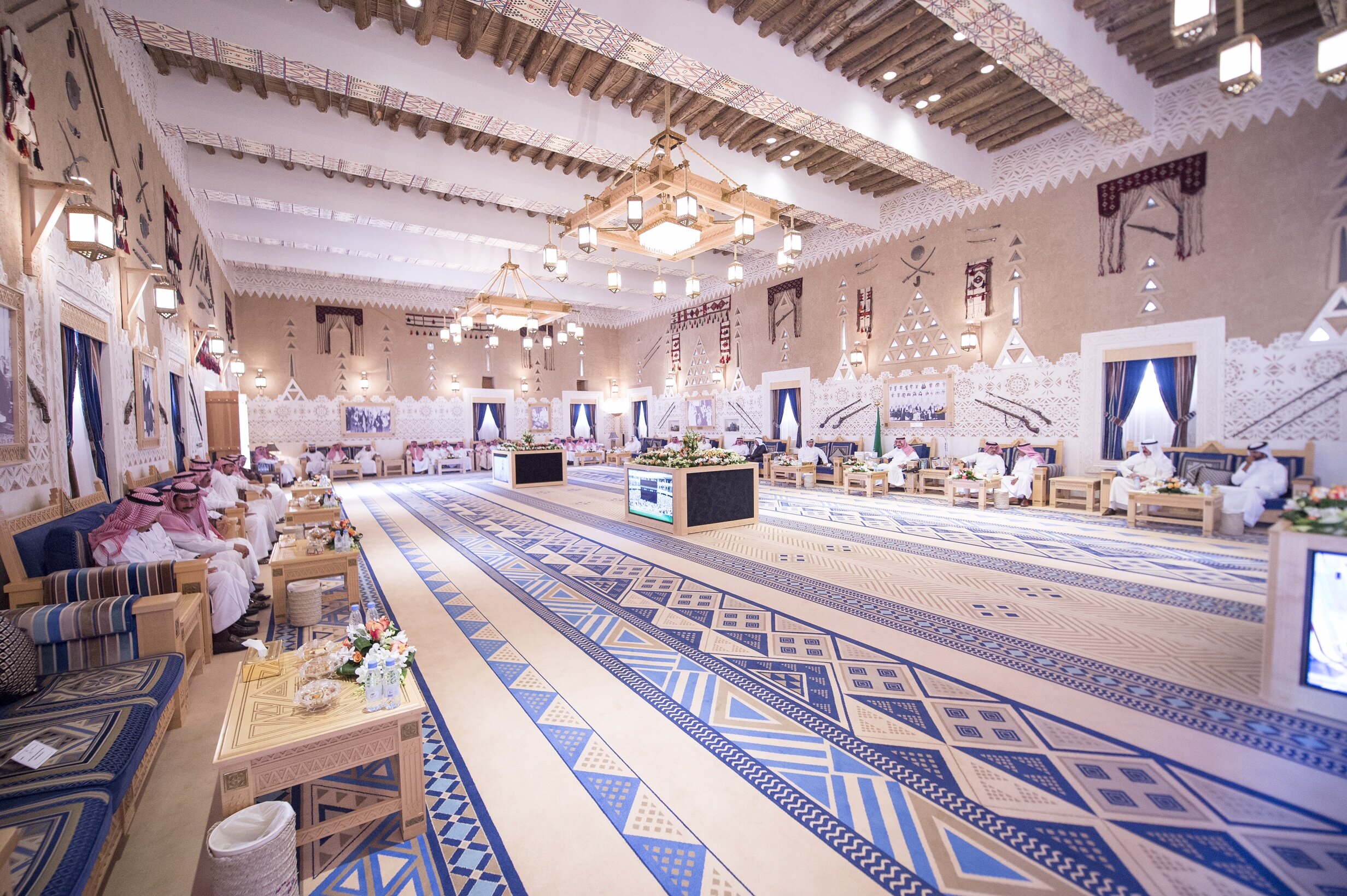 قصر العوجا في الرياض أحد القصور الملكية التي تستخدم للاستقبالات الرسمية (واس)