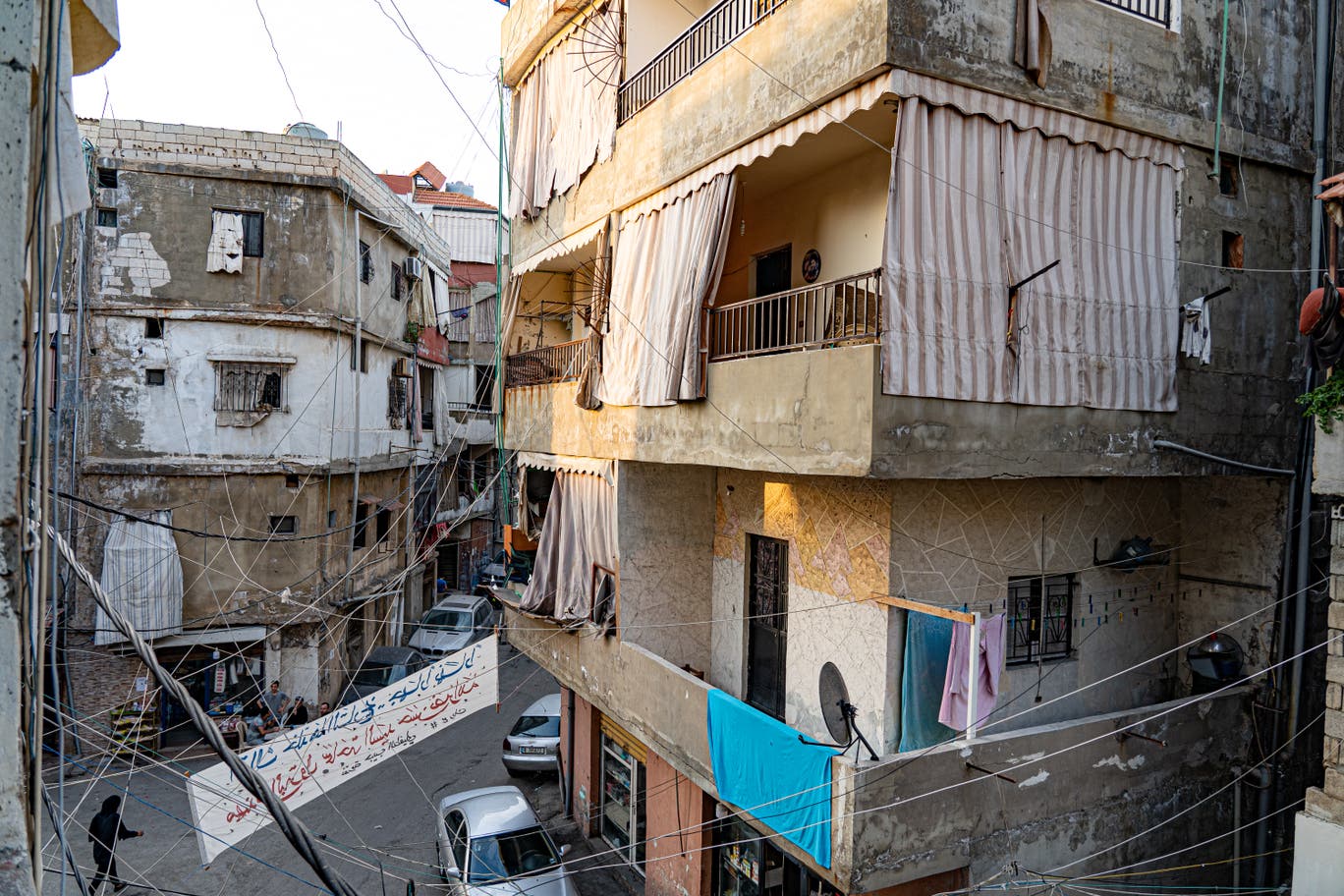 The rundown neighbourhood of Beirut where Hanan and her family live bel trew 2.jpg