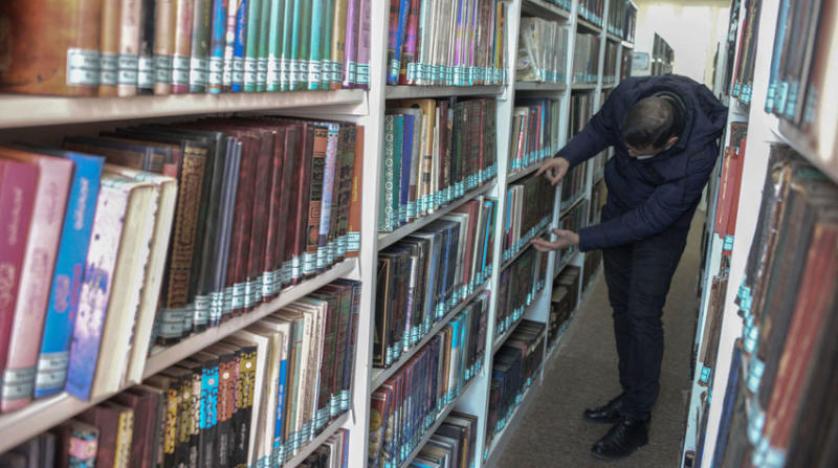 مكتبة جامعة الموصل بشمال العراق (أ ف ب)
