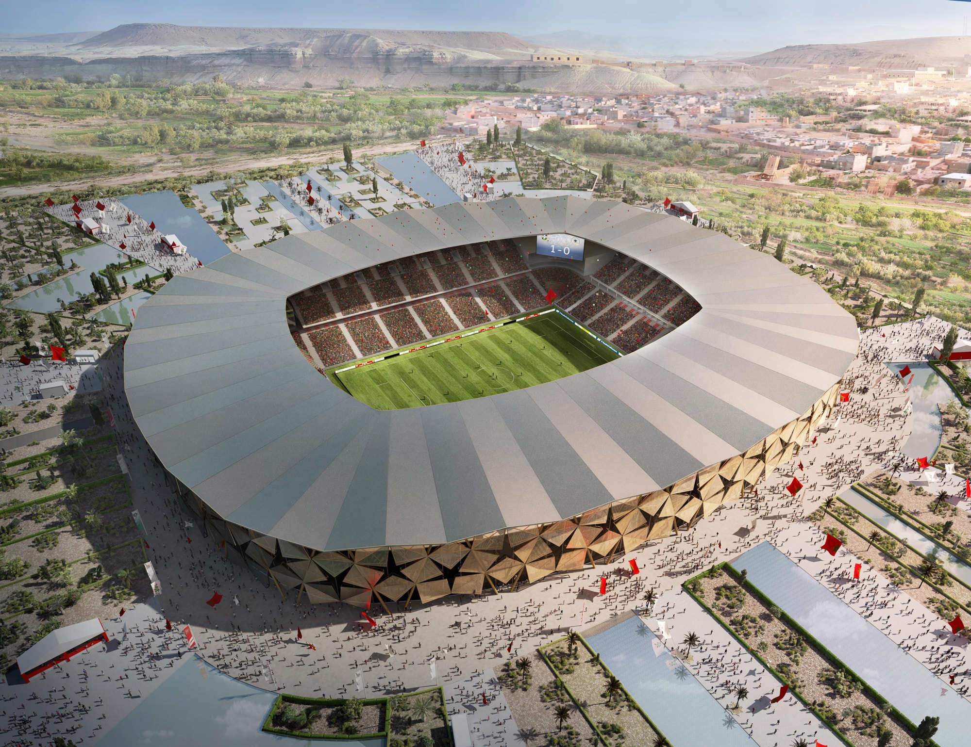 من التصاميم التي قدمها المغرب لاستضافة كأس العالم في 2030 (مواقع التواصل)