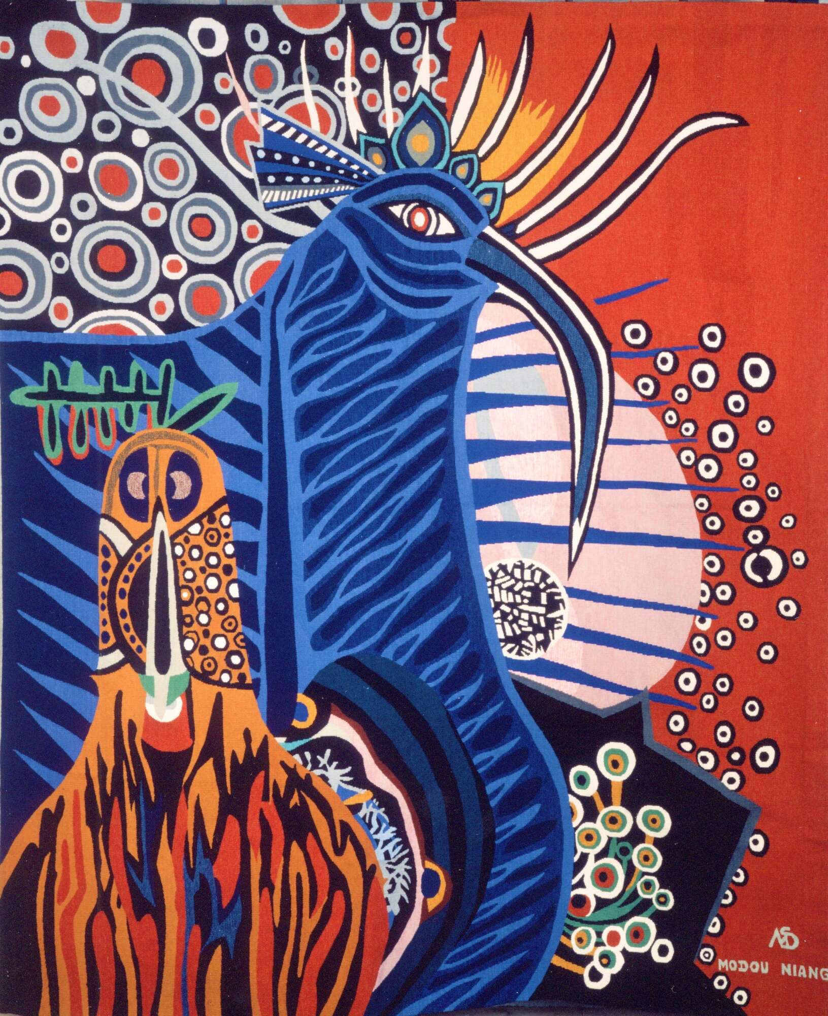 L’oiseau mystique - Tapisserie tissée à la manufacture de Thiès.jpg