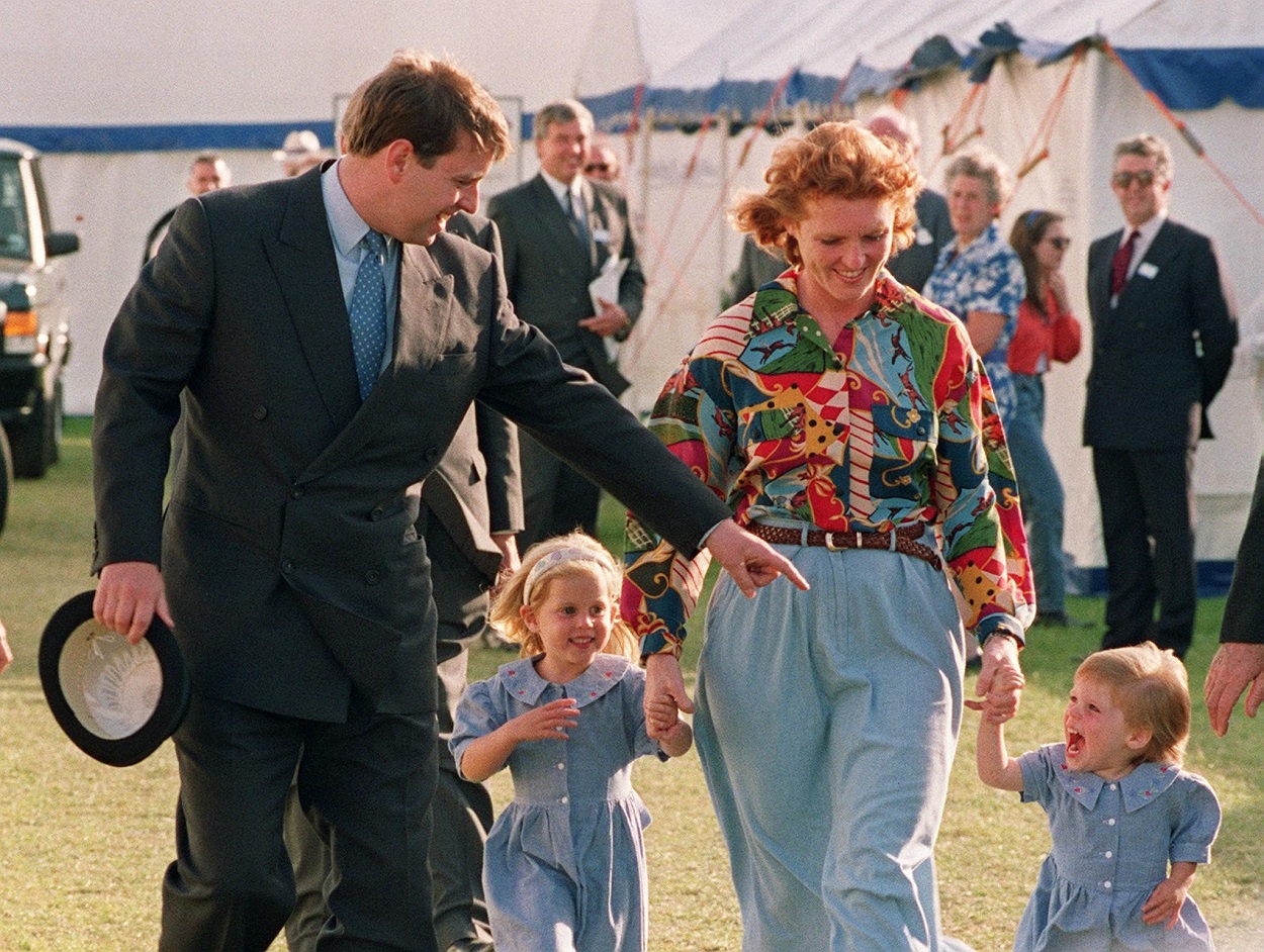 Sarah Ferguson with Prince Andrew and their children, Eugenie and Beatrice, in 1992_getty.jpg