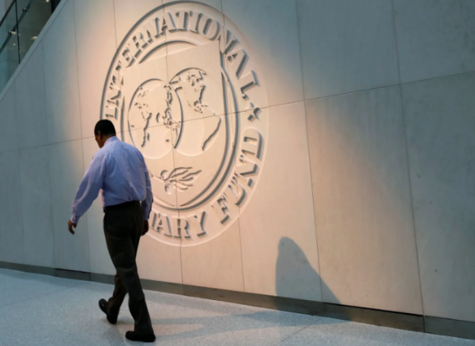 لقطة لمدخل مقر صندوق النقد الدولي في واشنطن بتاريخ مايو 2018 