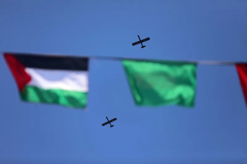 طائرات من دون طيار تحلق في مدينة غزة، ديسمبر (كانون الأول) 2022 (مجدي فتحي/نور فوتو/غيتي)