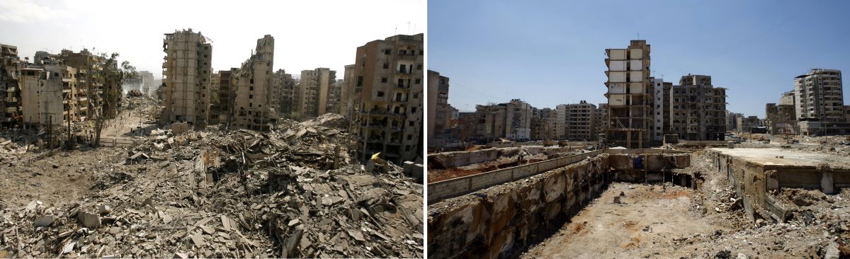 من مشاهد دمار حرب تموز في بيروت والتي عرفت الجمهور العربي على أفيخاي أدرعي (أ ف ب).jpg