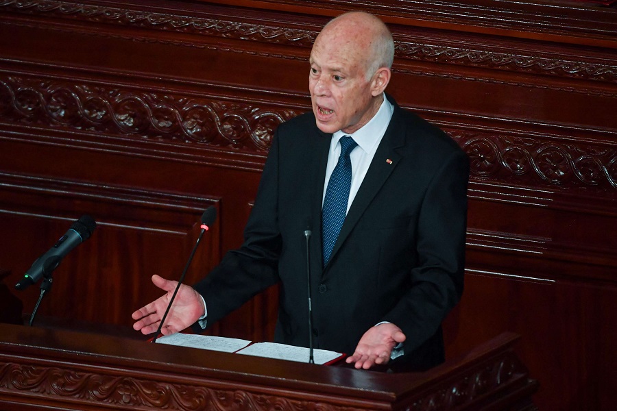 عشيّة المحاكمة رفض الرئيس قيس سعيد الاتهامات له بالتدخل في القضاء الصورة من أ.ف.ب.jpg1_.jpg