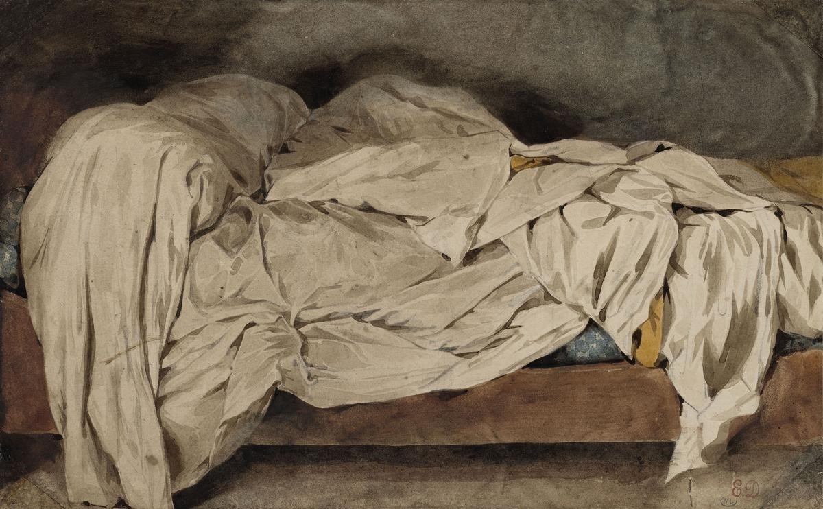 thumbnail_اوجين دولاكروا   السرير غير المرتب- لوحة مائية قرابة العام 1824.jpg