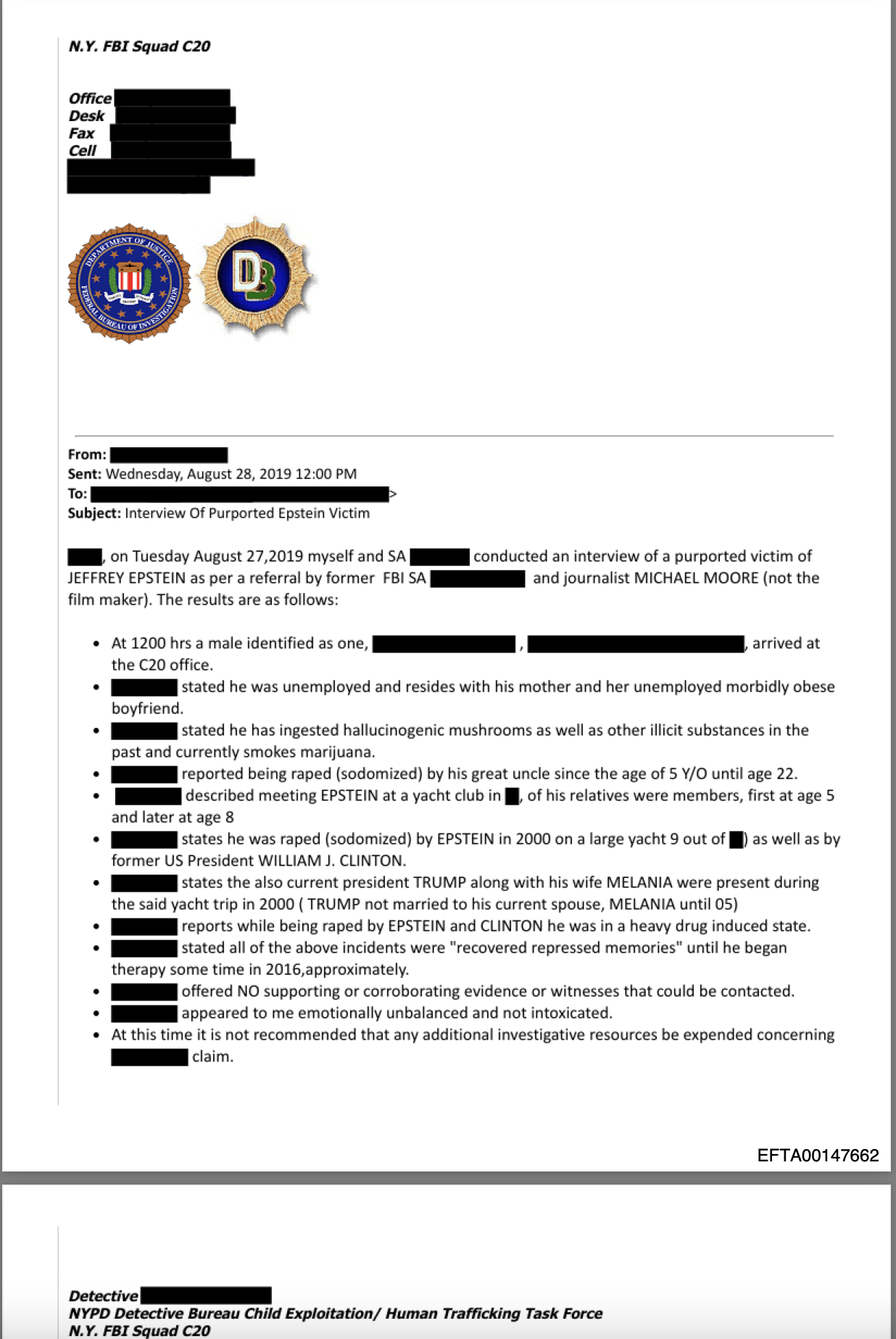 جزء من المذكرة الوارد فيها إدعاءات الضحية المزعوم (موقع وزارة العدل الأميركية).png