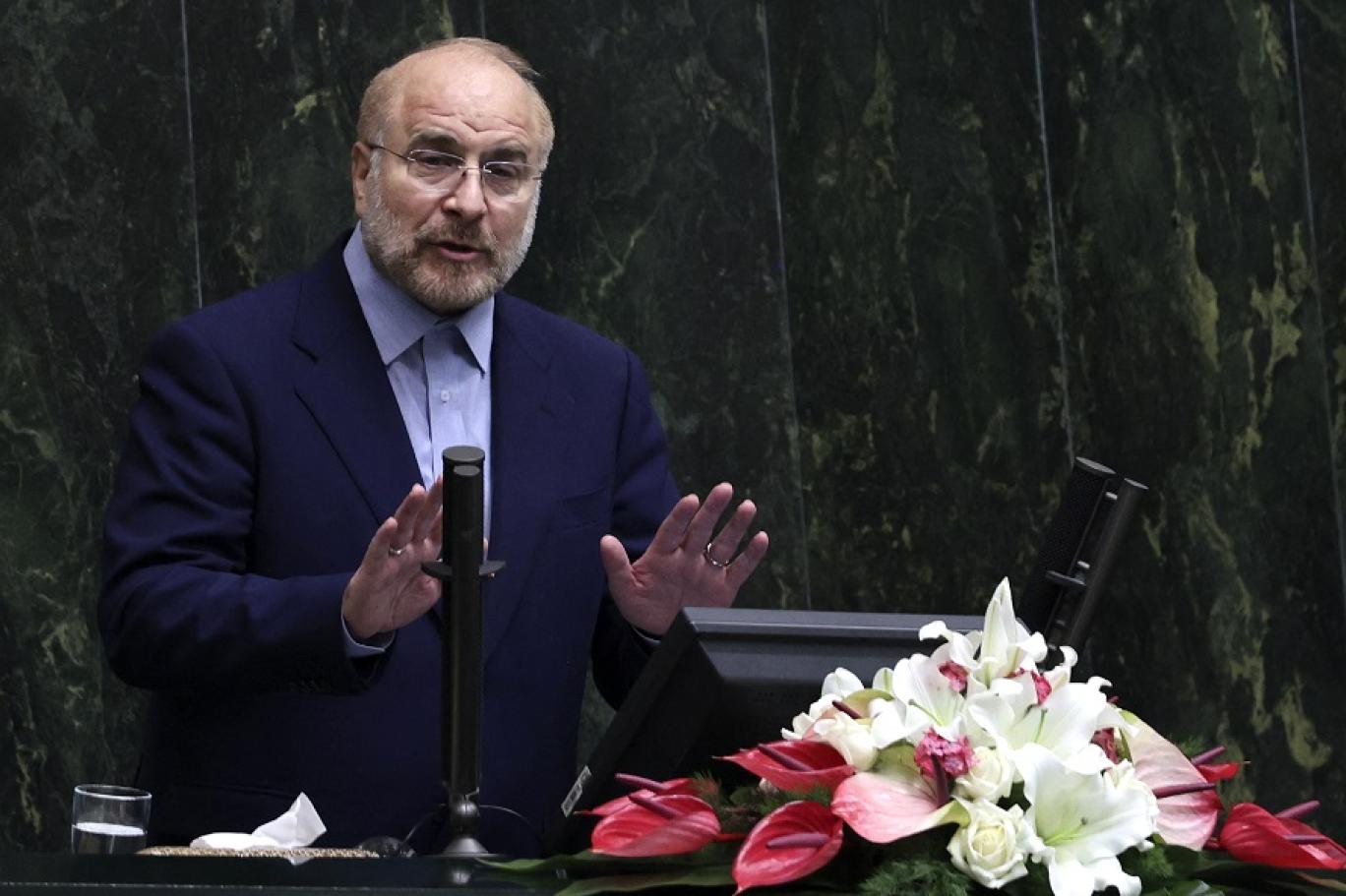 نفى رئيس البرلمان الإيراني قاليباف التواصل مع الأميركيين (أ ف ب).jpeg